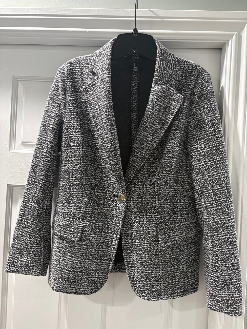 Jones New York Small Black & White Textured Blazer Jacket W/ Small Ann Taylor